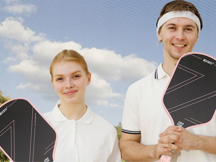 Rakiety do pickleball ZOODO P2 T700 carbon fiber różowy + 4 piłki USAPA