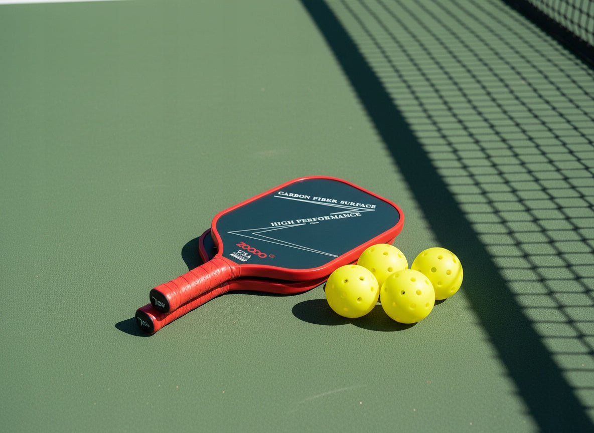 Rakiety do pickleball ZOODO P3 T700 carbon fiber Red + 4 piłki USAPA