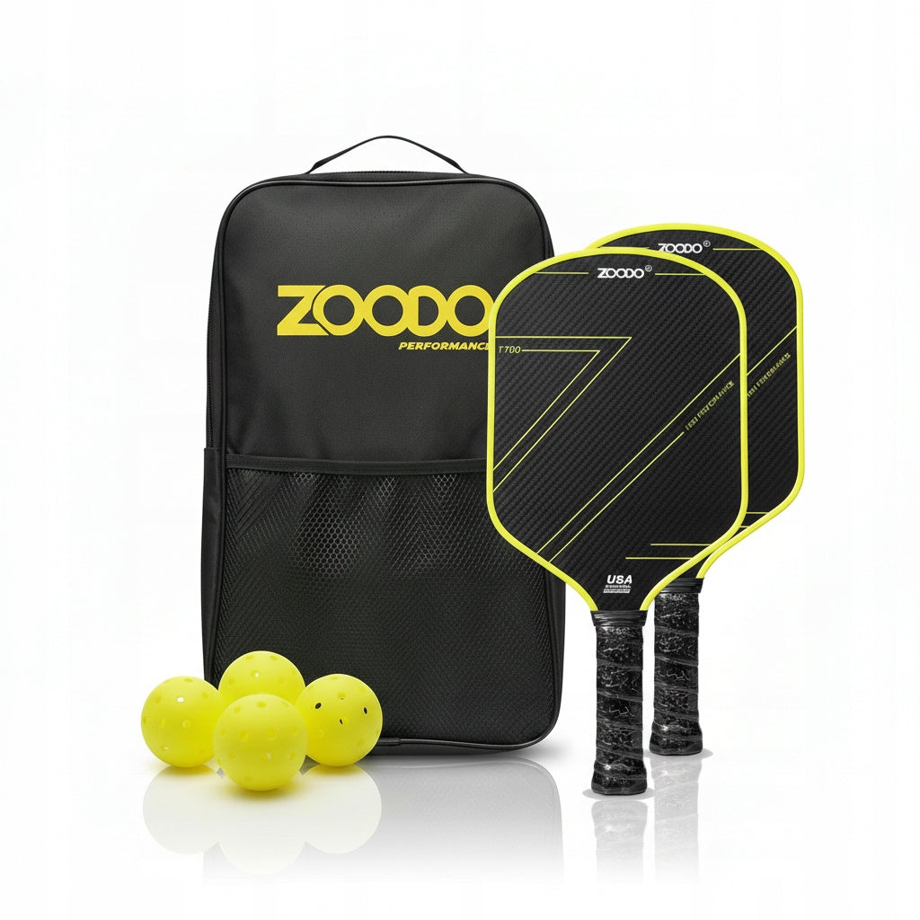 Rakiety do pickleball ZOODO P5 T700 thermoformed neon green + 4 piłki USAPA