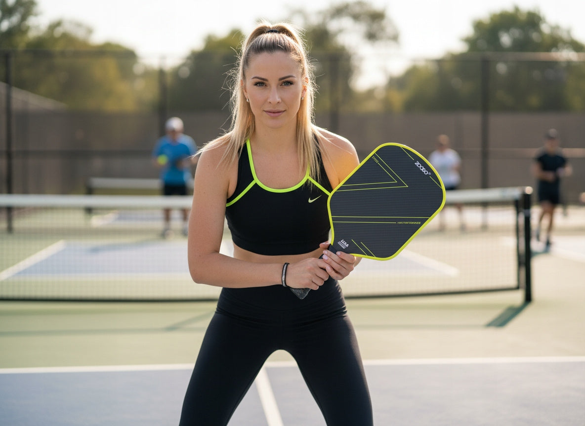 Rakiety do pickleball ZOODO P5 T700 thermoformed neon green + 4 piłki USAPA