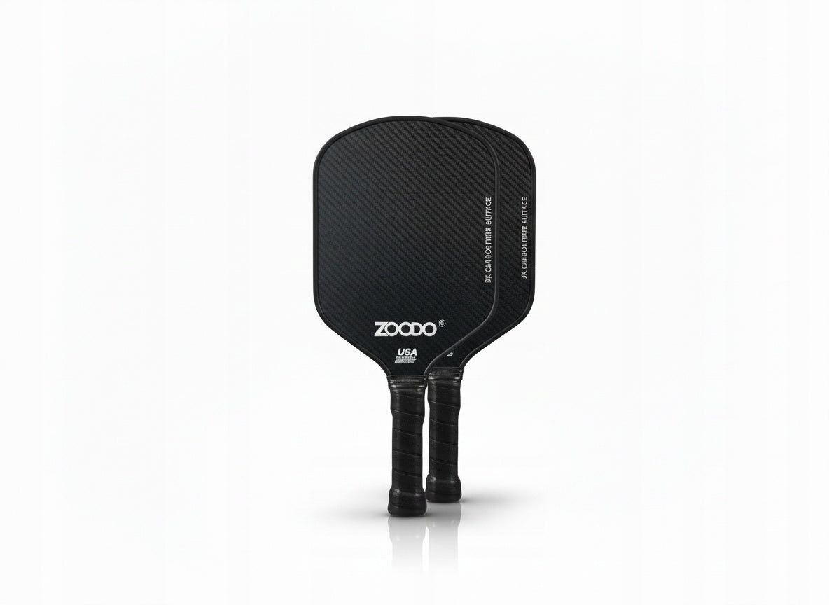 Rakiety do pickleball ZOODO P6 3K carbon fiber black + 4 piłki USAPA