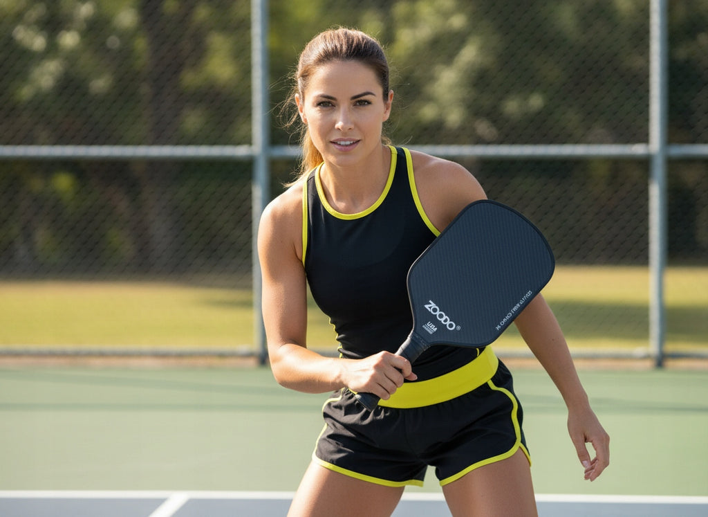 Rakiety do pickleball ZOODO P6 3K carbon fiber black + 4 piłki USAPA