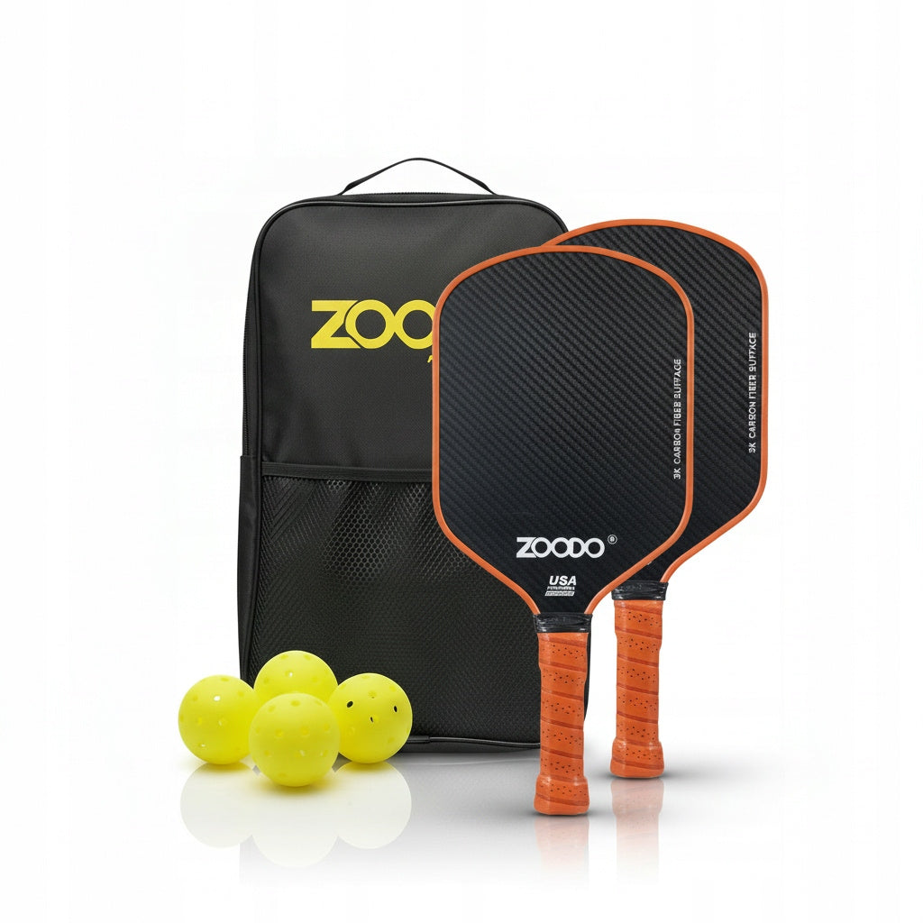 Rakiety do pickleball ZOODO P6 3K carbon fiber orange + 4 piłki USAPA