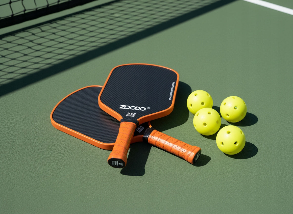Rakiety do pickleball ZOODO P6 3K carbon fiber orange + 4 piłki USAPA
