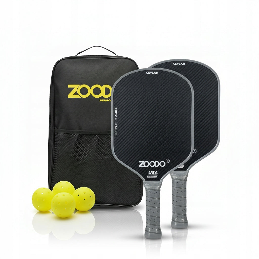 Rakiety do pickleball ZOODO P7 Kevlar grey + zestaw (4 piłki, torba) USAPA