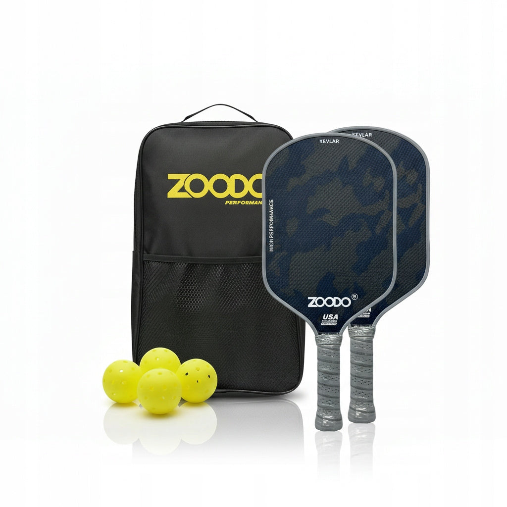 Rakiety do pickleball ZOODO P7 Kevlar grey camo + (4 piłki, torba) USAPA