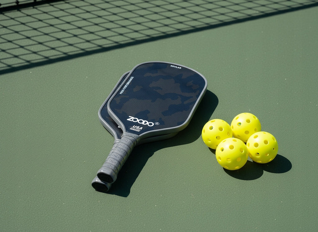 Rakiety do pickleball ZOODO P7 Kevlar grey camo + (4 piłki, torba) USAPA