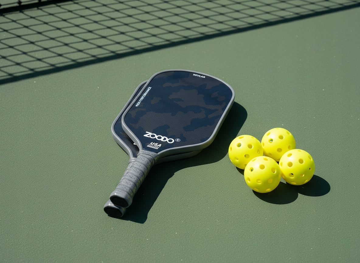 Rakiety do pickleball ZOODO P7 Kevlar grey camo + (4 piłki, torba) USAPA