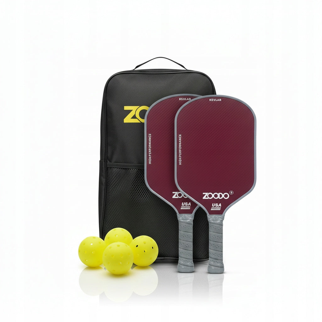 Rakiety do pickleball ZOODO P7 Kevlar red + zestaw (4 piłki, torba) USAPA