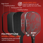 Rakiety do pickleball ZOODO P7 Kevlar red camo + (4 piłki, torba) USAPA