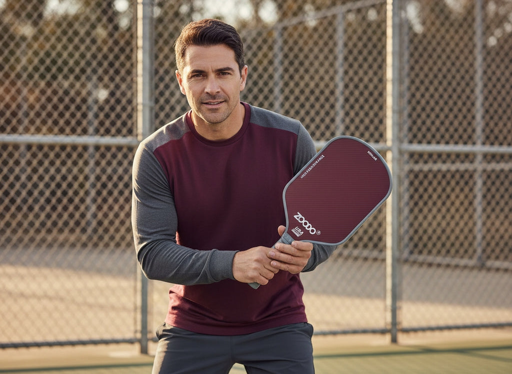 Rakiety do pickleball ZOODO P7 Kevlar red camo + (4 piłki, torba) USAPA