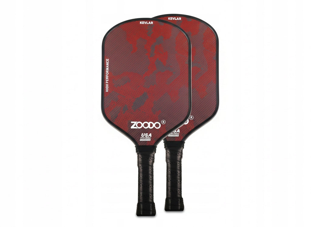 Rakiety do pickleball ZOODO P7 Kevlar red camo + (4 piłki, torba) USAPA