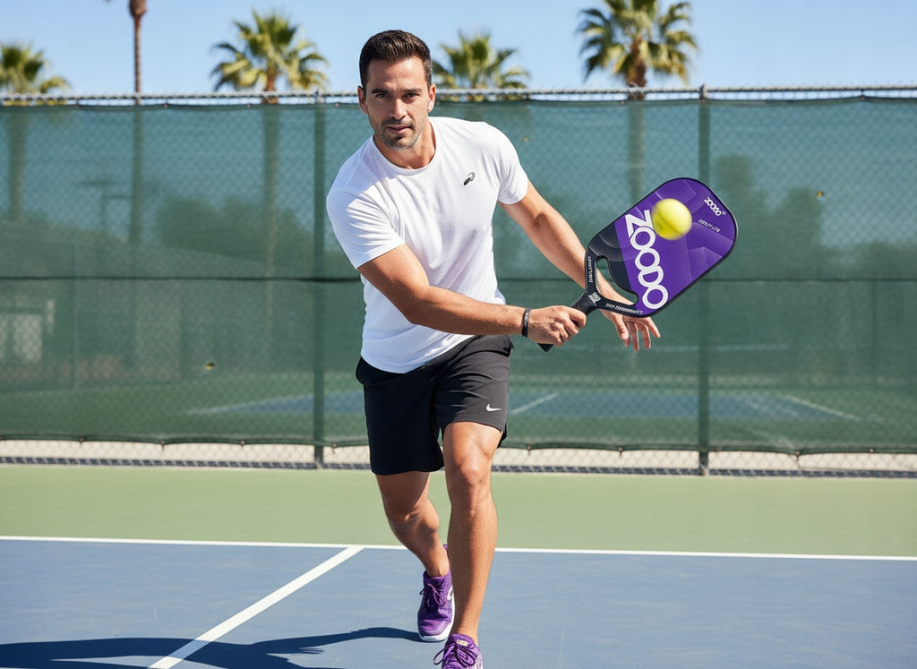 Rakiety do pickleball ZOODO P8 smile purple + (4 piłki, torba) USAPA