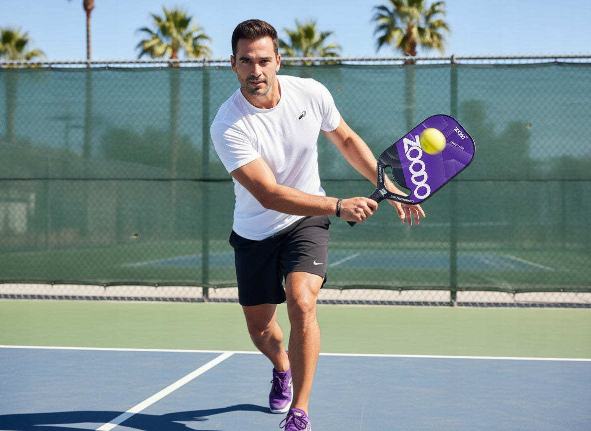 Rakiety do pickleball ZOODO P8 smile purple + (4 piłki, torba) USAPA