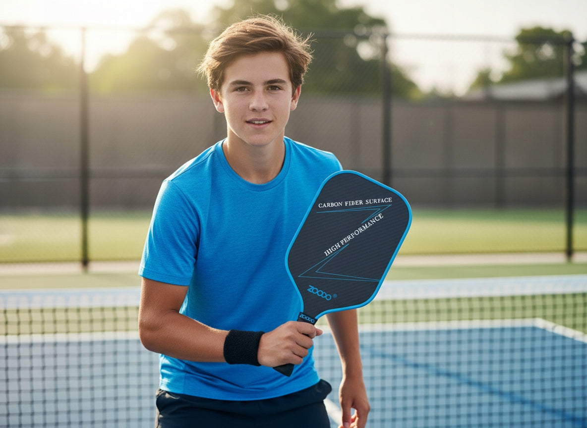 Rakiety do pickleball ZOODO P9 3D carbon blue + (4 piłki, torba) USAPA