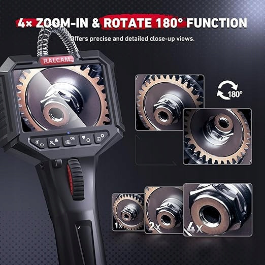 Ralcam Endoskop Boroskop N306S przemysłowy z kamerą HD 3.5” 6.2 mm 4X zoom