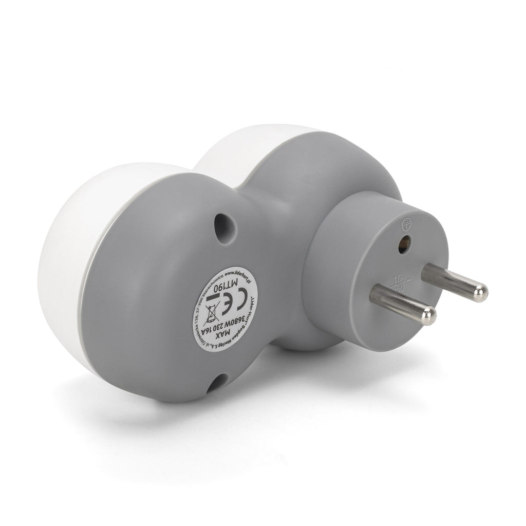 Rozgałęźnik sieciowy pojedynczy z gniazdami USB MT190-WG