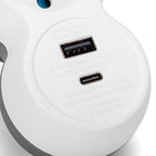 Rozgałęźnik sieciowy pojedynczy z gniazdami USB MT190-WG
