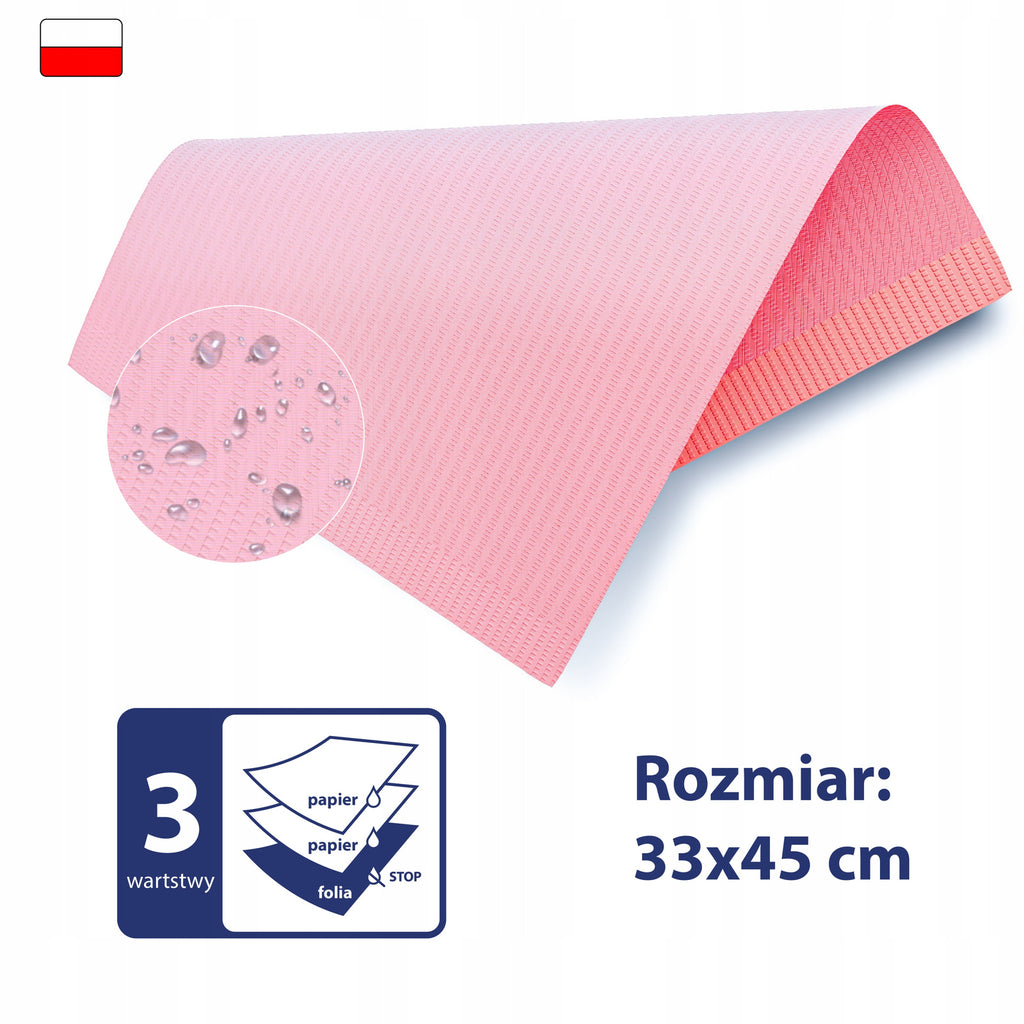 Serwety podkłady higieniczne Podfoliowane wodoodporne 3 warstwy 5szt PL 8%