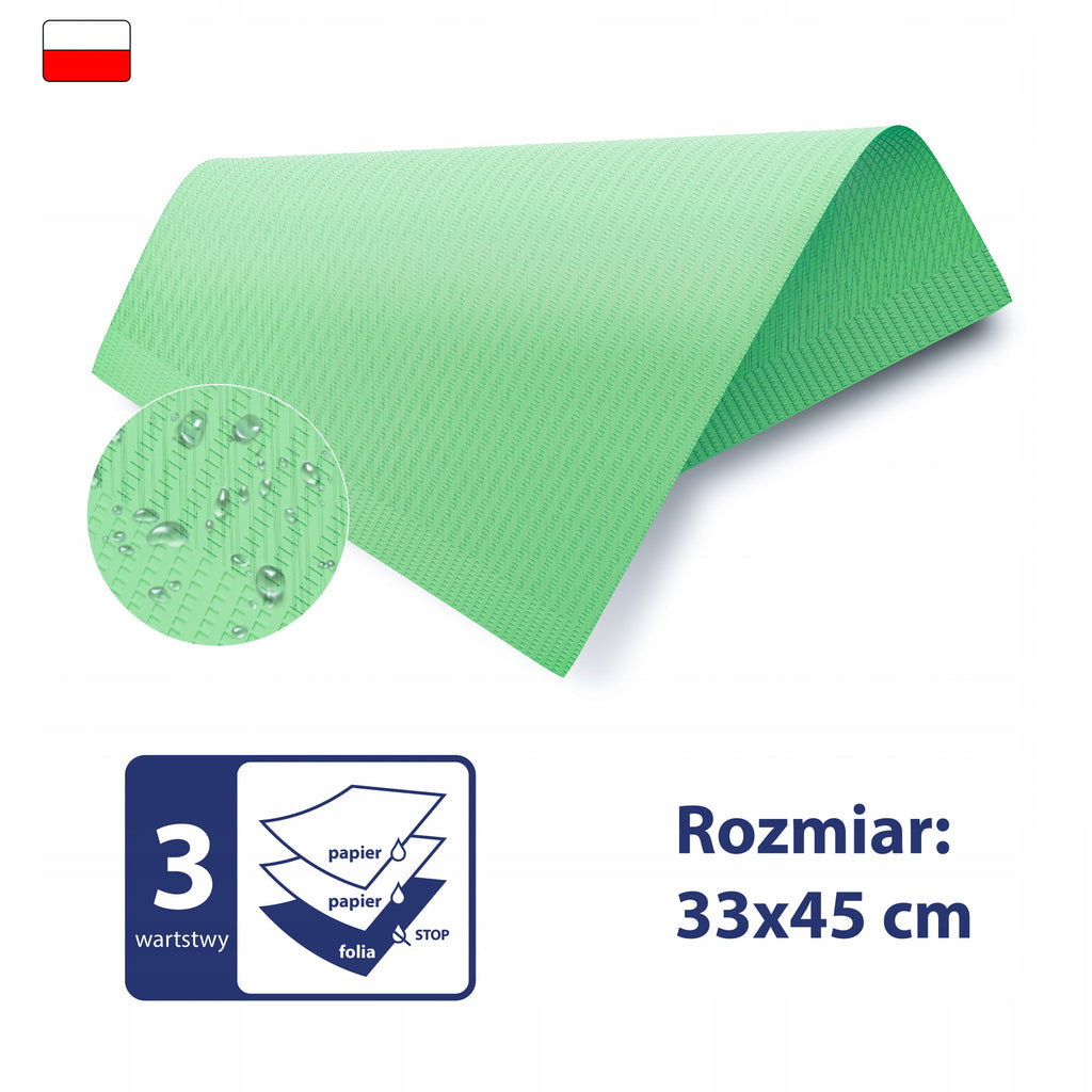 Serwety podkłady higieniczne Podfoliowane wodoodporne 3warstwy 500szt PL 8%