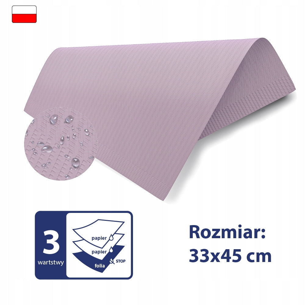 Serwety podkłady higieniczne Podfoliowane wodoodporne 3warstwy 500szt PL 8%