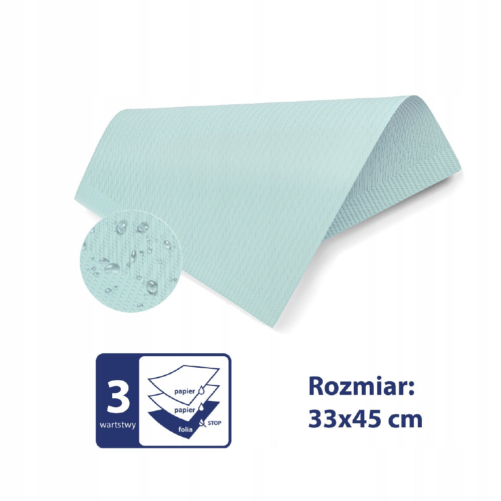 Serwety podkłady higieniczne Podfoliowane różne kolory 3warstwy100szt PL 8%