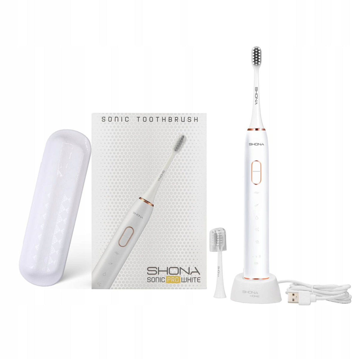 SHONA soniczna szczoteczka zębów sonic pro white