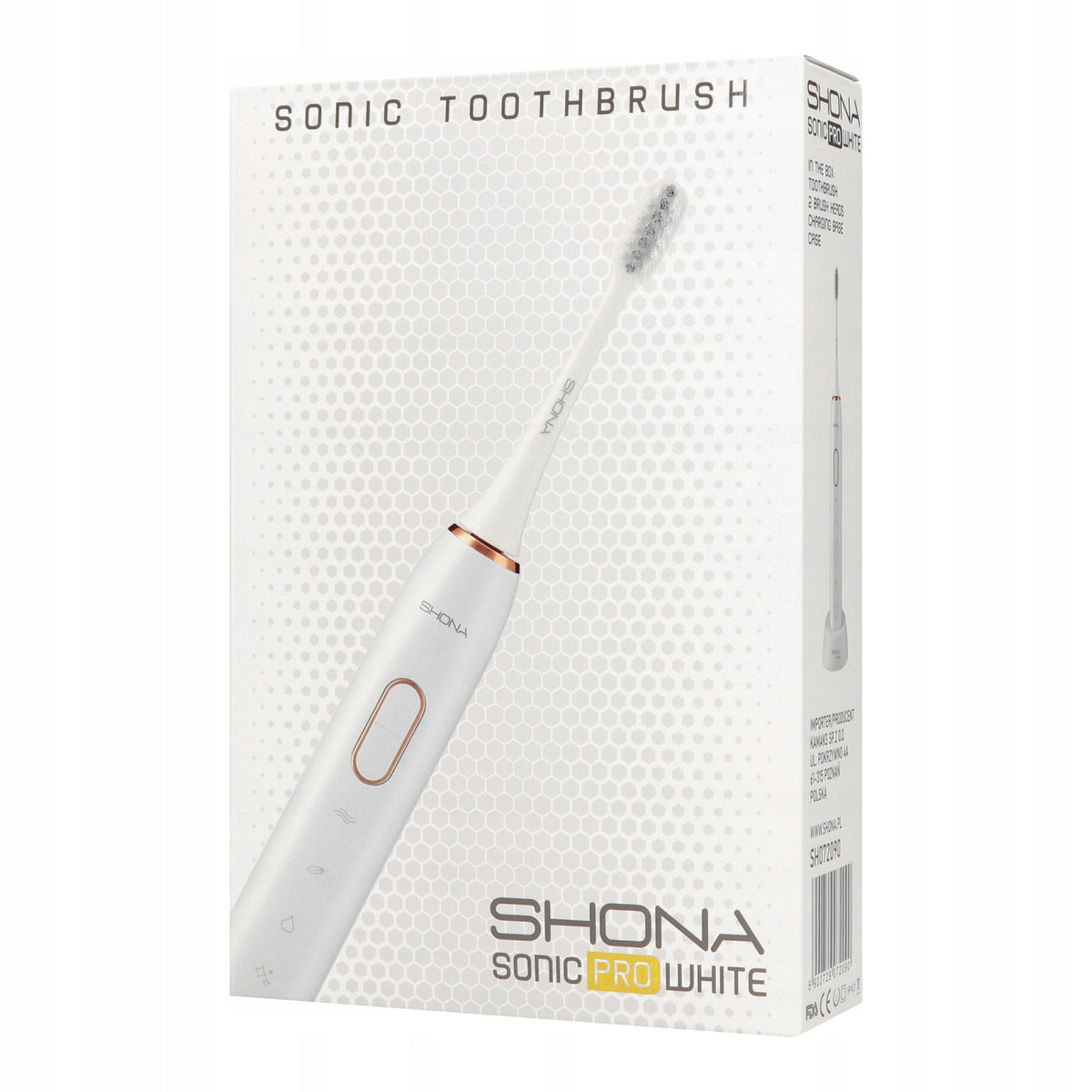 SHONA soniczna szczoteczka zębów sonic pro white
