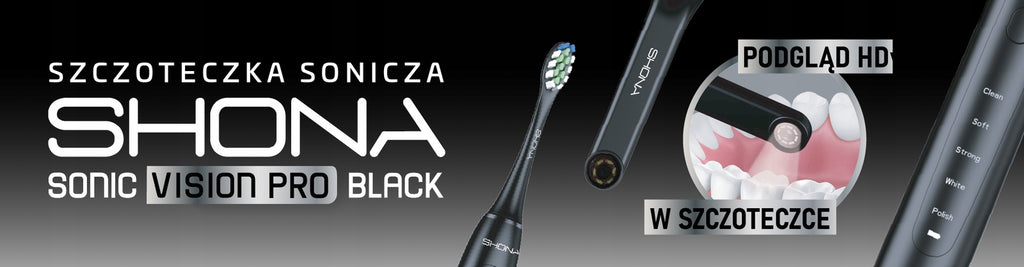 Soniczna szczoteczka do zębów SHONA sonic vision pro black + kamera Wi-fi