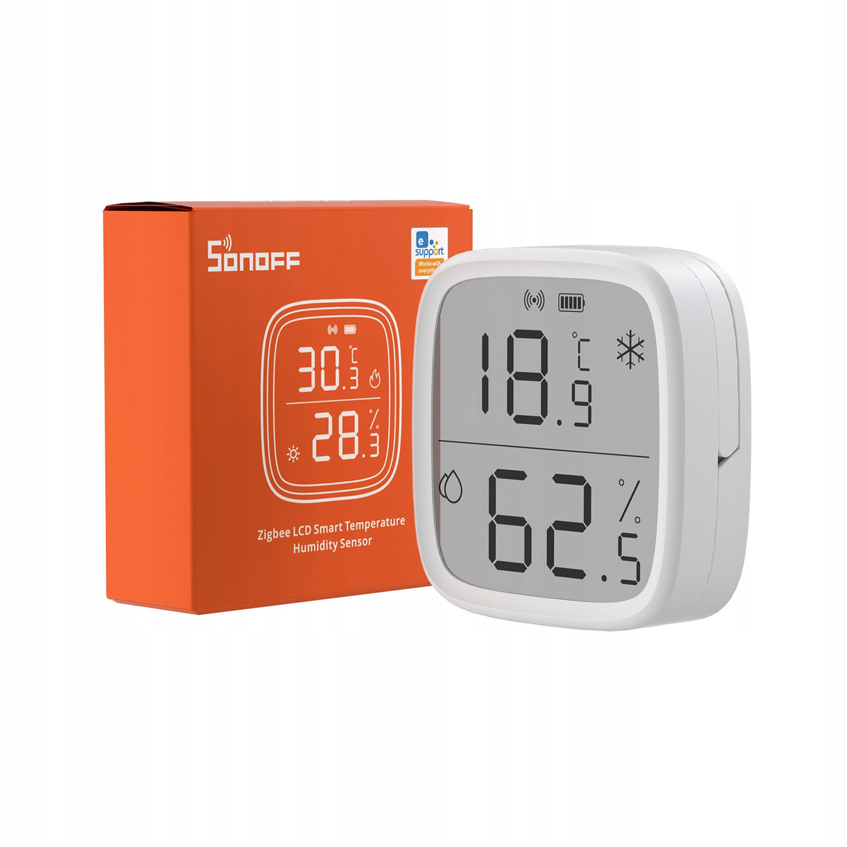 SONOFF SNZB-02D inteligentny czujnik temperatury wilgotności LCD zigbee 3.0