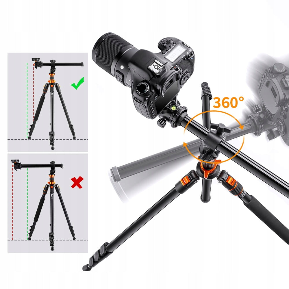 Statyw tripod ALU/MAG 231CM K234A7 KF09.087V6 wysoki pozioma kolumna k&f