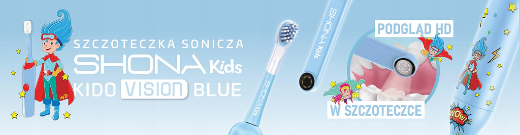 Szczoteczka soniczna dla dzieci SHONA kido vision + naklejki + kamera Wi-fi
