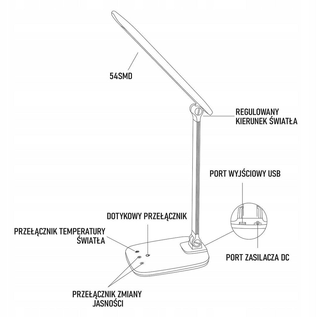 Szkolna lampka biurkowa ściemnialna LED cct 5.7W
