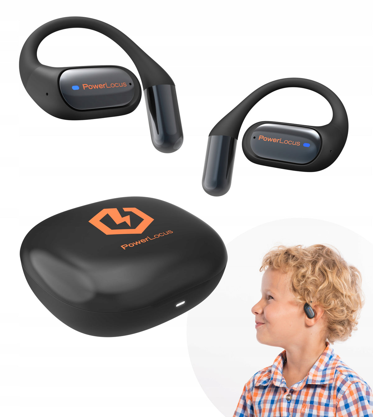 Słuchawki bezprzewodowe Bluetooth PowerLocus Open Ear dla dzieci Mkids1