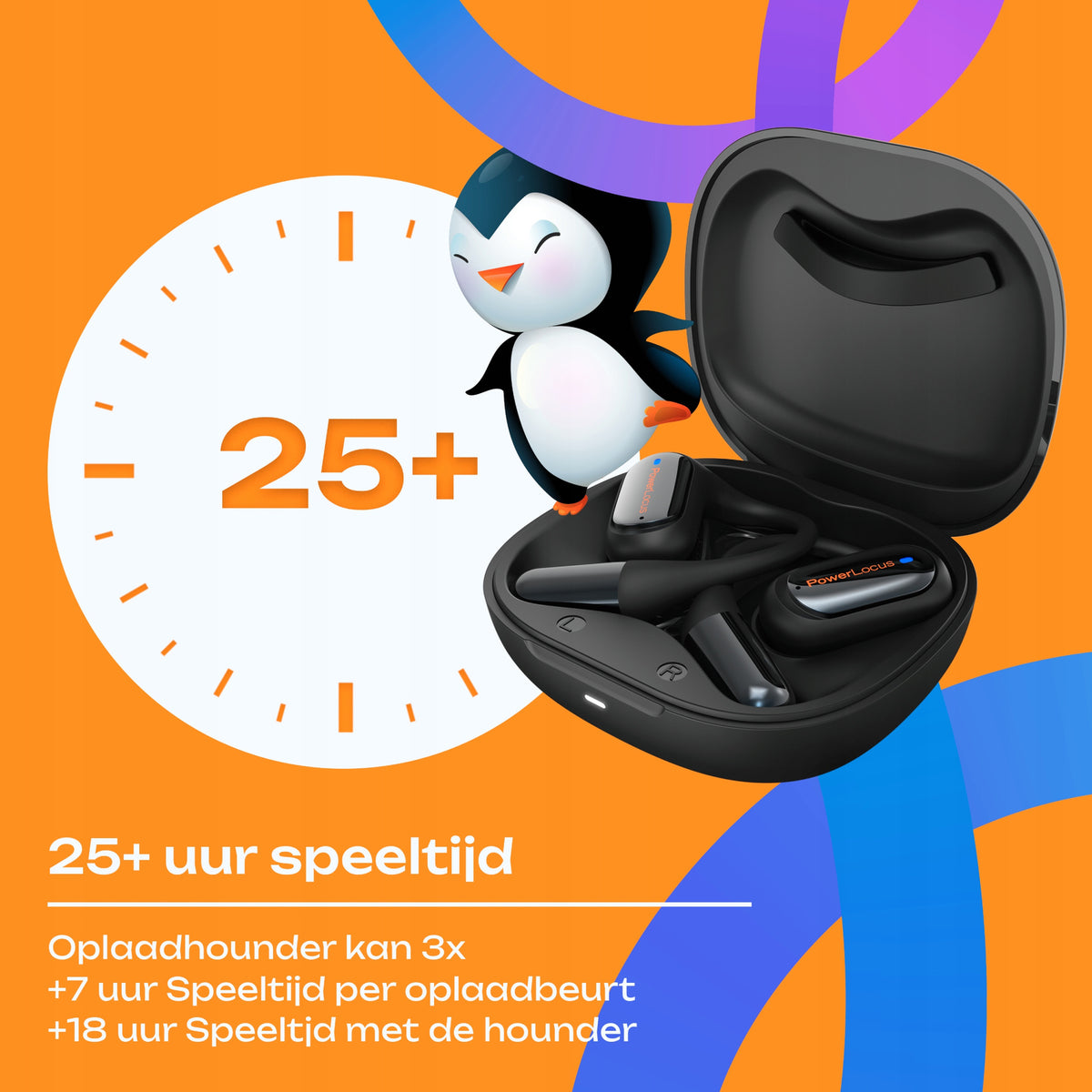 Słuchawki bezprzewodowe Bluetooth PowerLocus Open Ear dla dzieci Mkids1