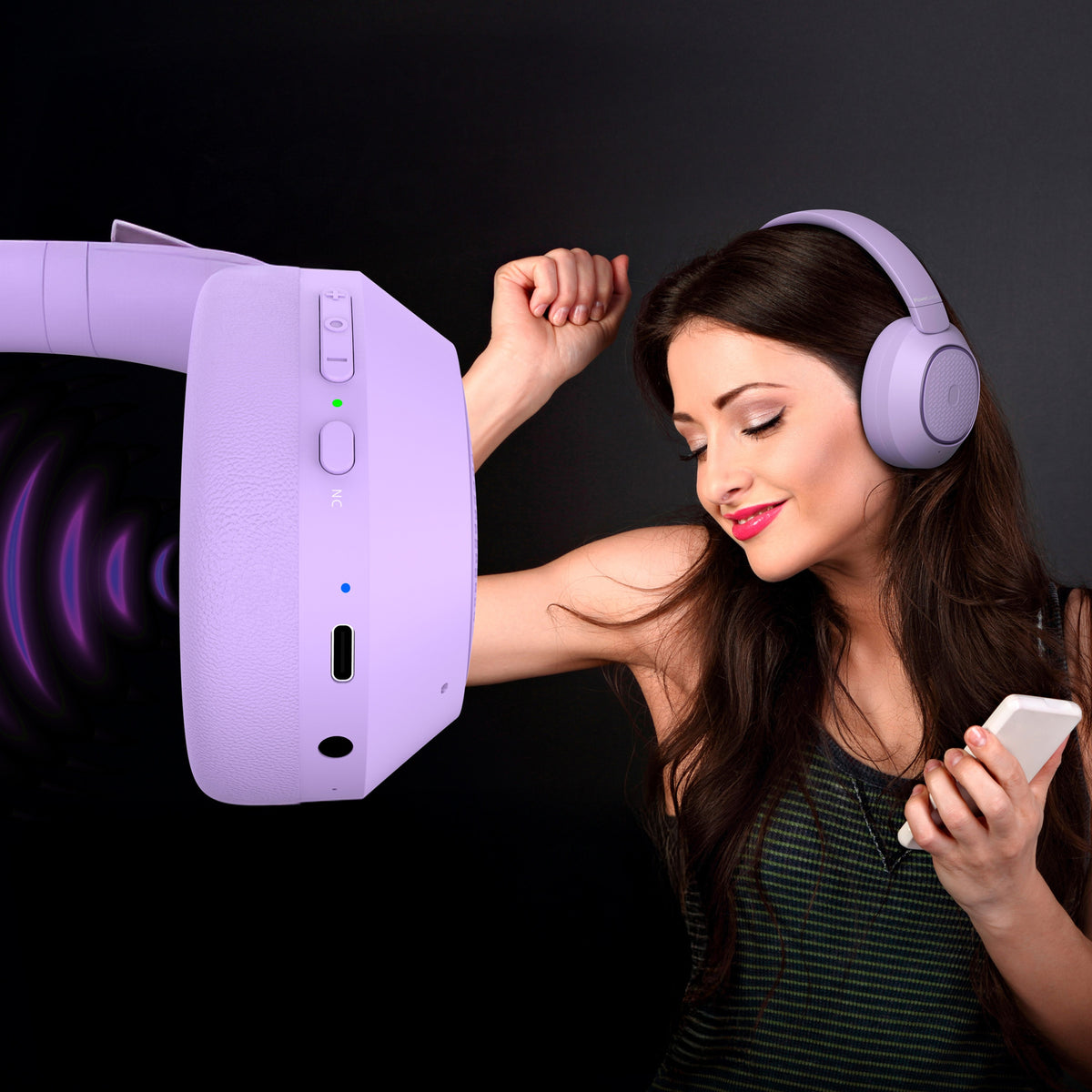 Słuchawki bezprzewodowe Bluetooth PowerLocus Universe ANC Micro Etui 60h