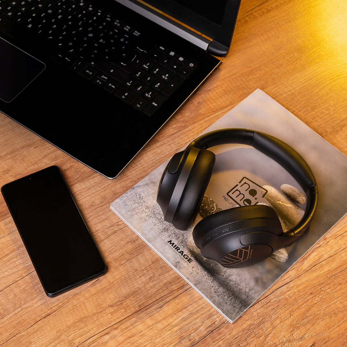 Słuchawki Bluetooth PowerLocus P3 BlackGold Mikrofon Etui AUX BT Bluetooth