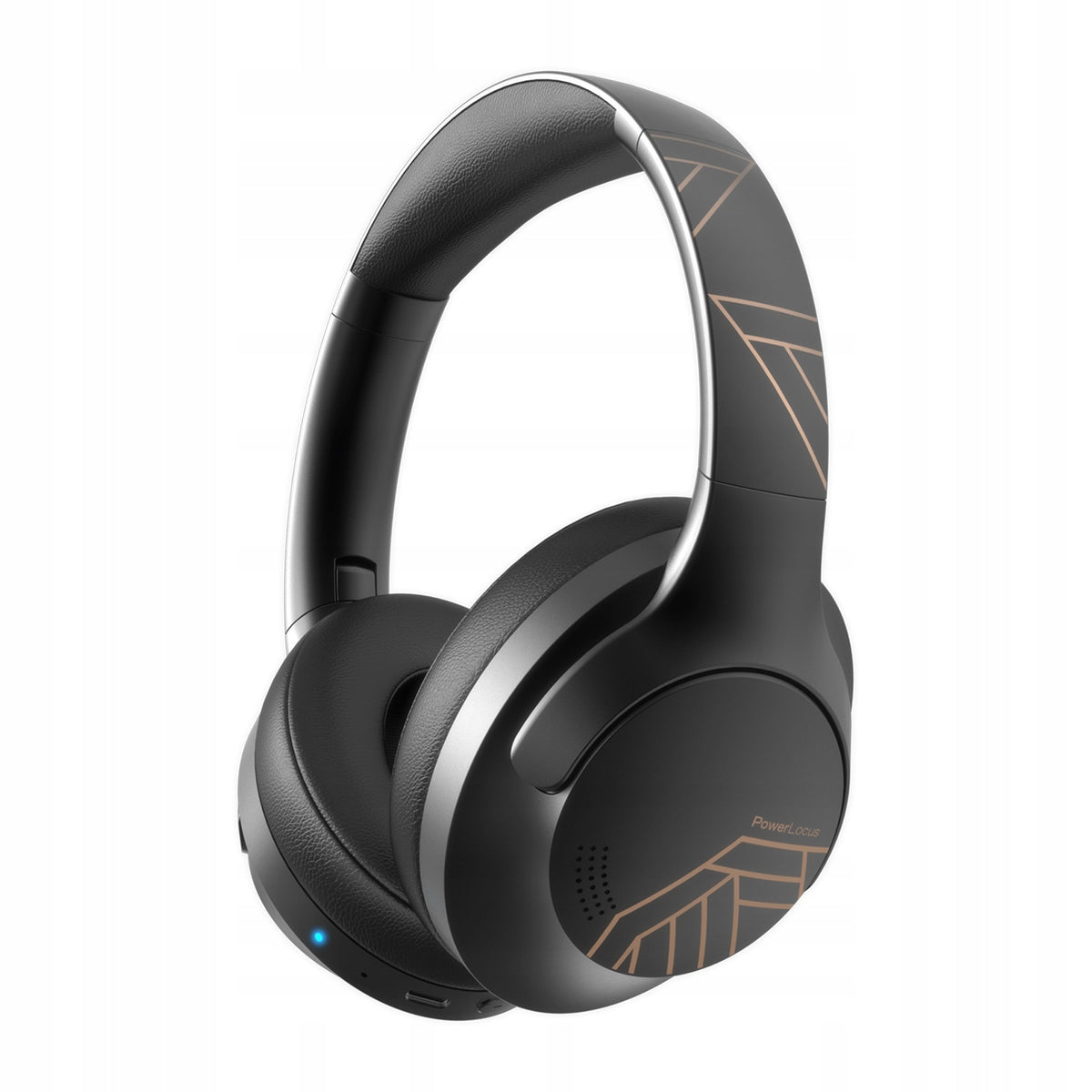 Słuchawki Bluetooth PowerLocus P3 BlackGold Mikrofon Etui AUX BT Bluetooth