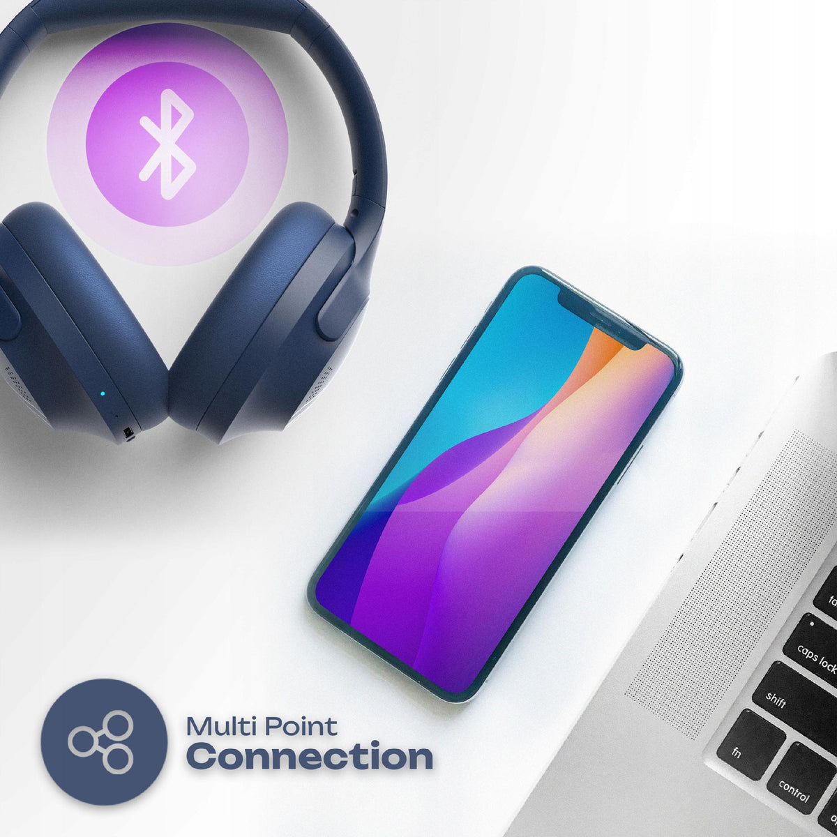 Słuchawki Bluetooth PowerLocus P3 Blue Mikrofon Etui AUX BT Bluetooth