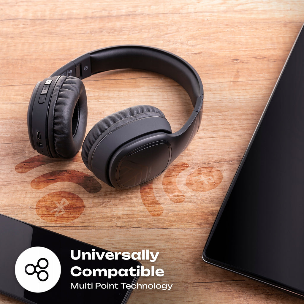 Słuchawki Bluetooth PowerLocus P7 Black Over-Ear Mikrofon AUX BT 50h