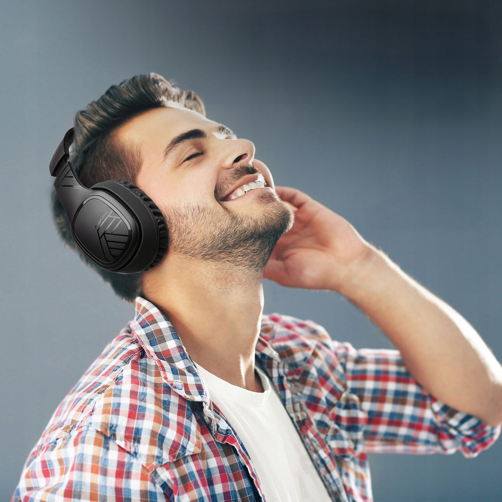 Słuchawki Bluetooth PowerLocus P7 Black Over-Ear Mikrofon AUX BT 50h