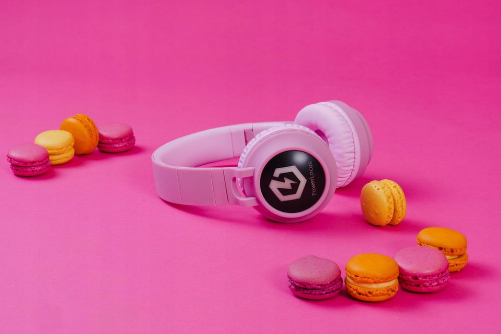 Słuchawki dla dzieci PowerLocus Buddy Pink bezprzewodowe LED Mikro SD AUX