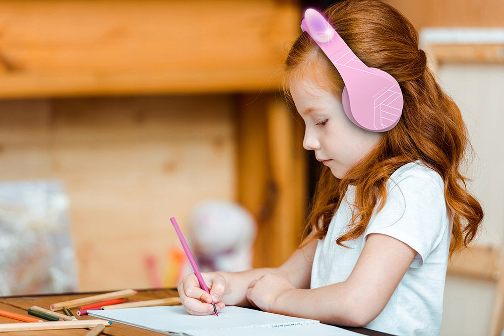 Słuchawki dla dzieci PowerLocus Kids PurplePink CAT bezprzewodowe Bluetooth