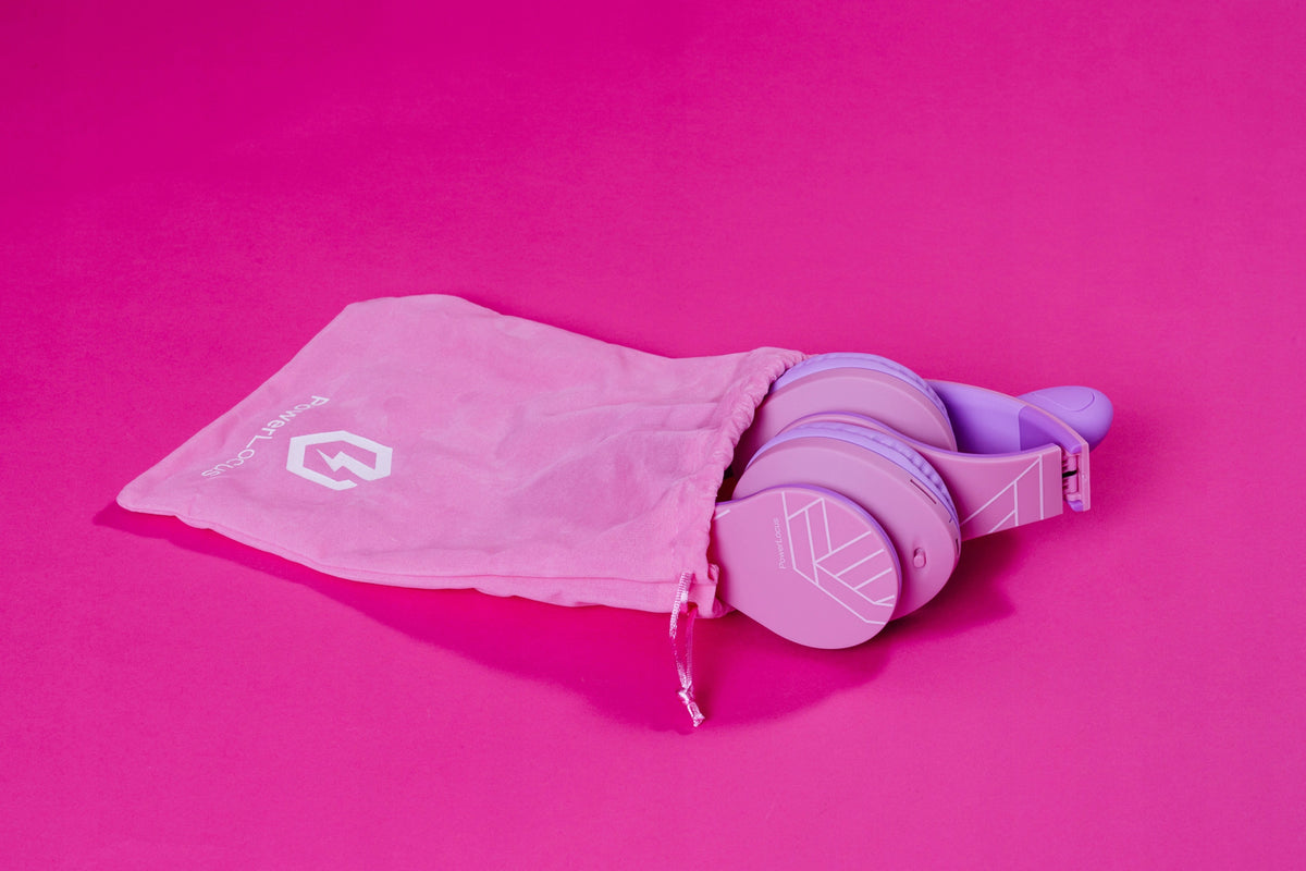 Słuchawki dla dzieci PowerLocus Kids PurplePink CAT bezprzewodowe Bluetooth