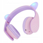 Słuchawki dla dzieci PowerLocus Kids PurplePink CAT bezprzewodowe Bluetooth