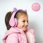 Słuchawki dla dzieci PowerLocus Kids PurplePink CAT bezprzewodowe Bluetooth