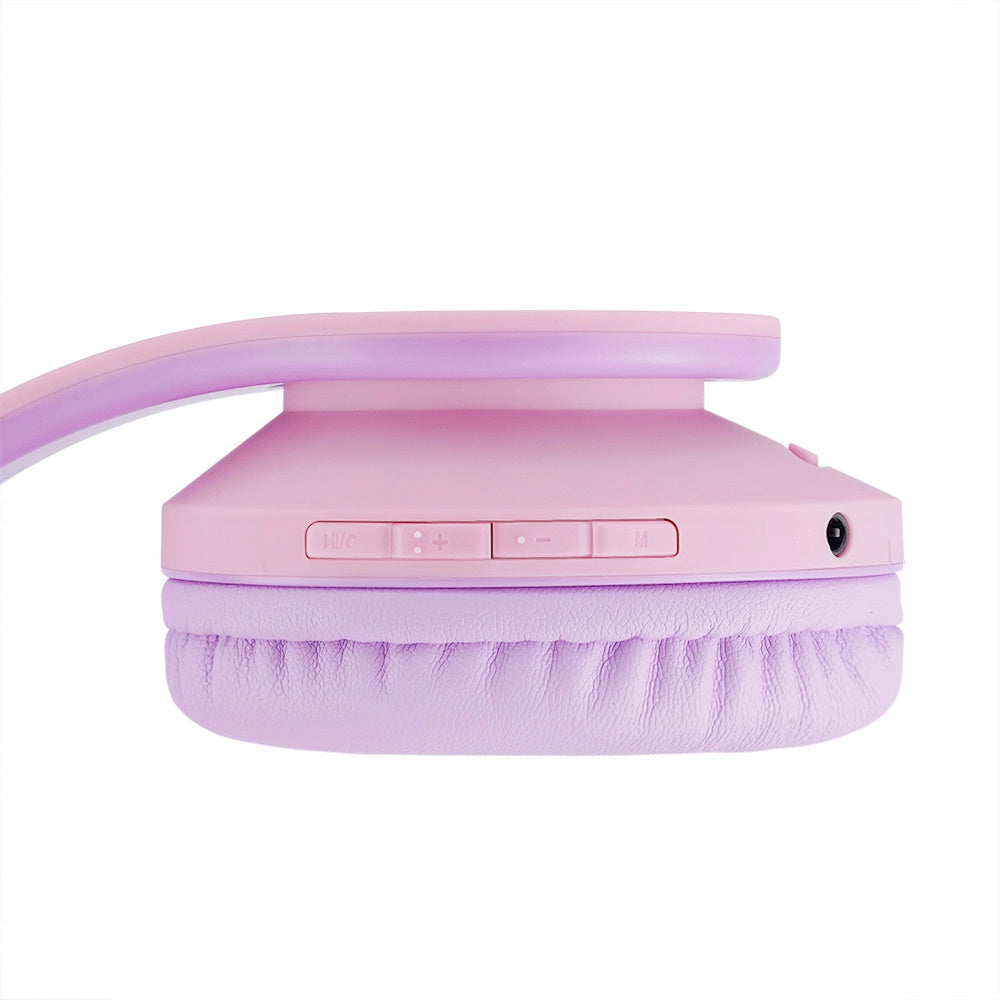 Słuchawki dla dzieci PowerLocus Kids PurplePink CAT bezprzewodowe Bluetooth