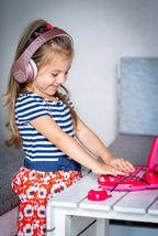 Słuchawki dla dzieci PowerLocus Kids RoseGold bezprzewodowe Bluetooth / FM