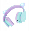 Słuchawki dla dzieci PowerLocus Kids TealPurple cat bezprzewodowe Bluetooth
