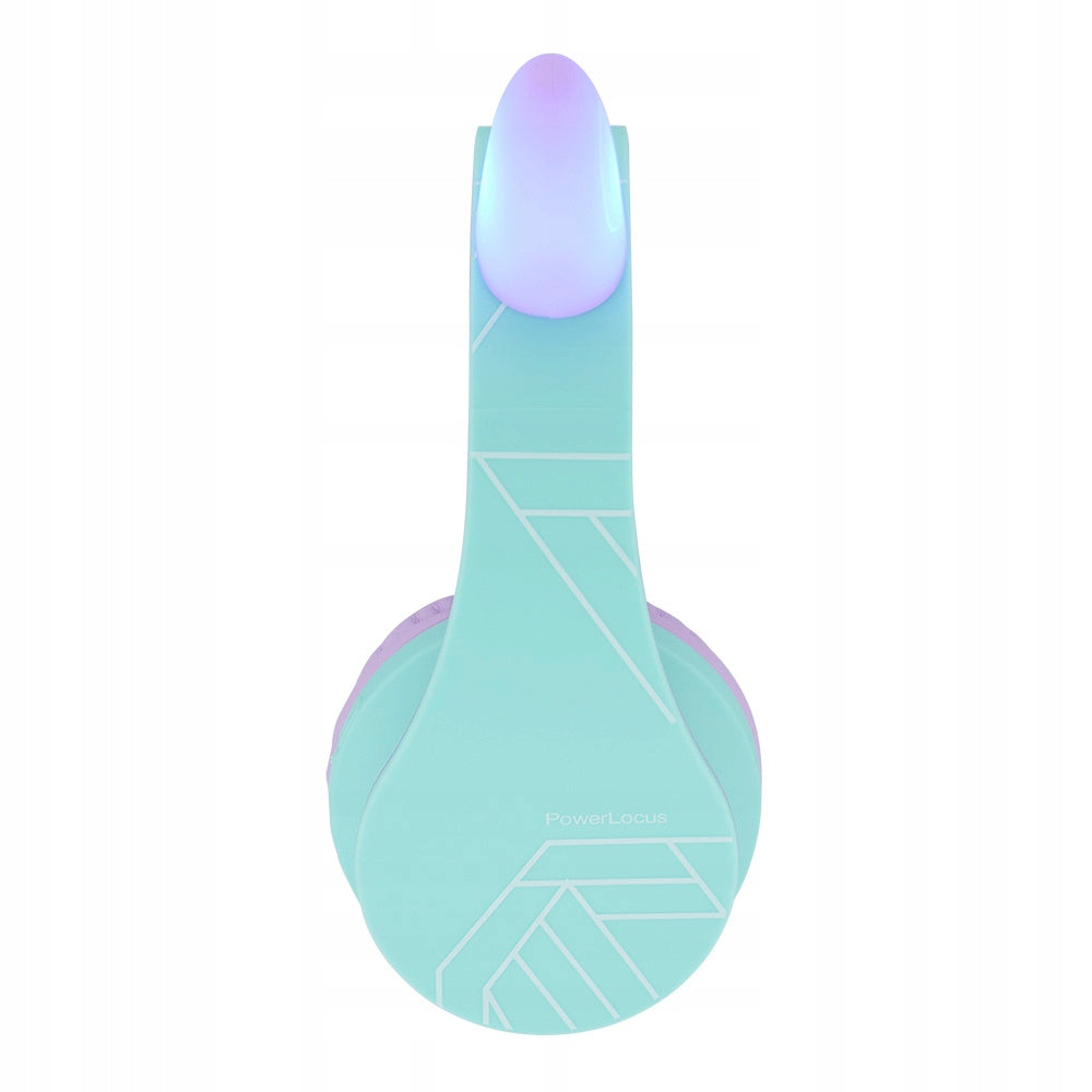 Słuchawki dla dzieci PowerLocus Kids TealPurple cat bezprzewodowe Bluetooth